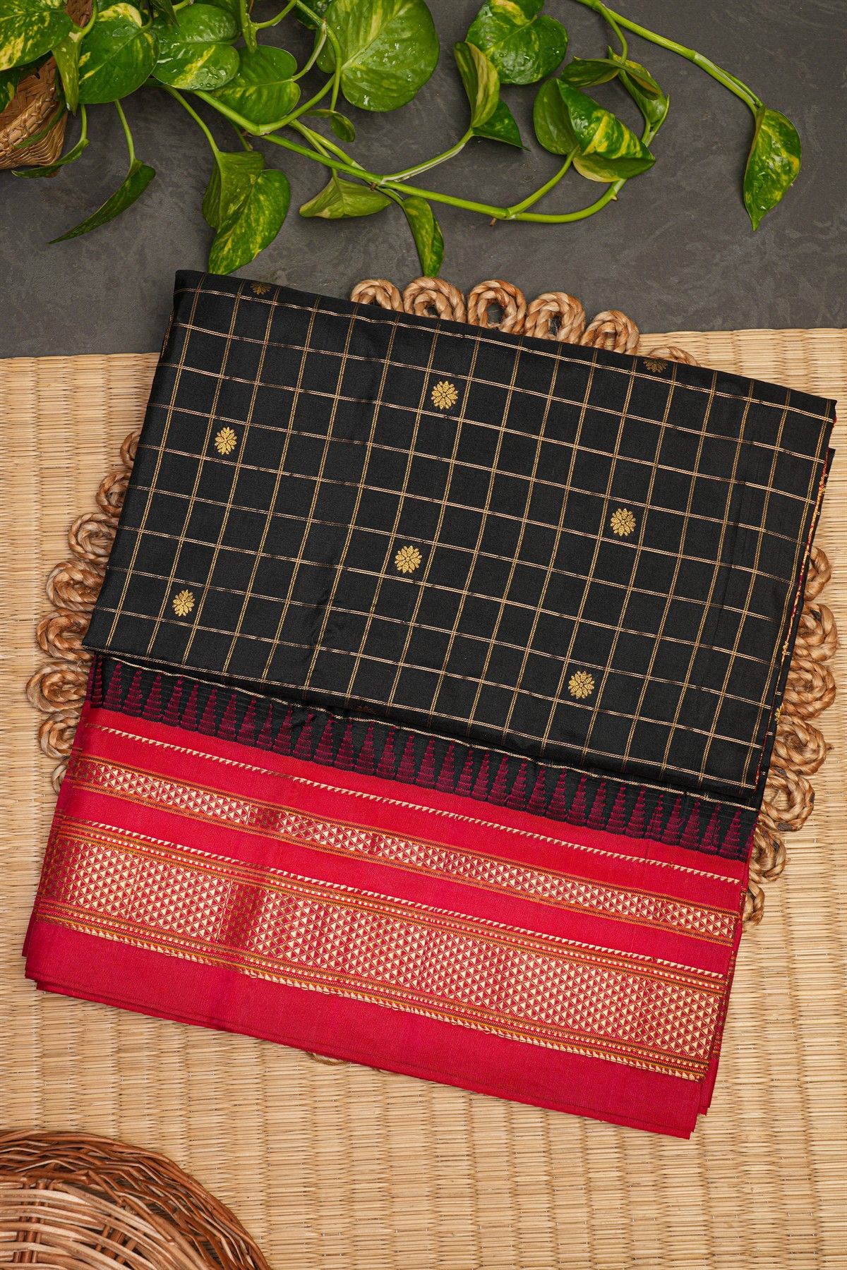 Narayanpet Silk Black Saree