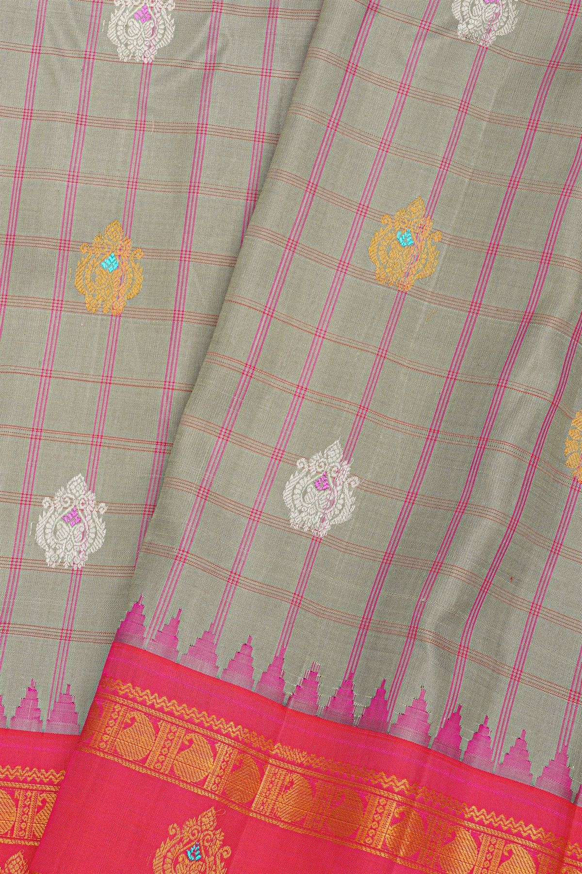 Gadwal Silk Grey Saree