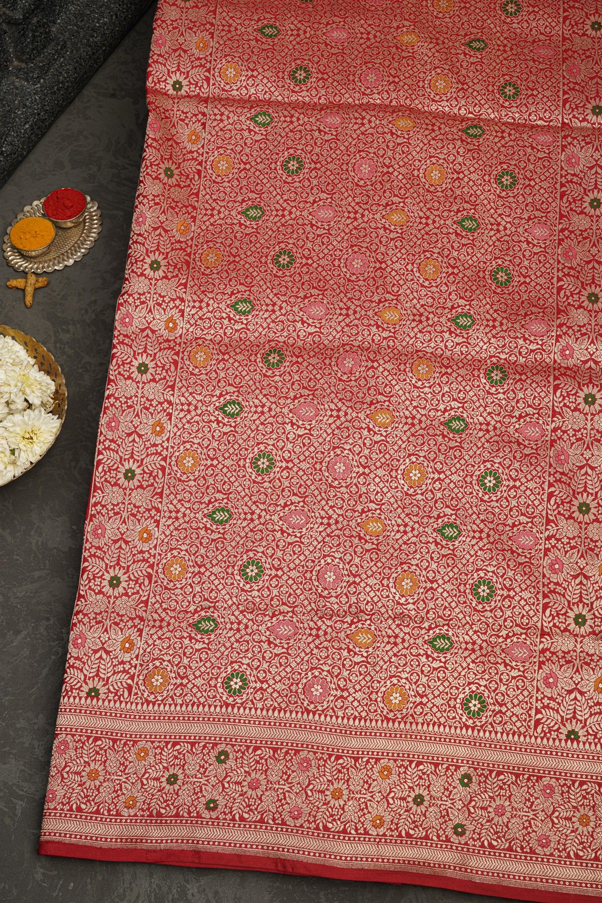 Banarasi Silk Red Saree