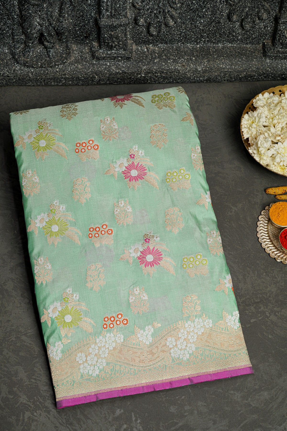 Banarasi Silk Sky Blue Saree