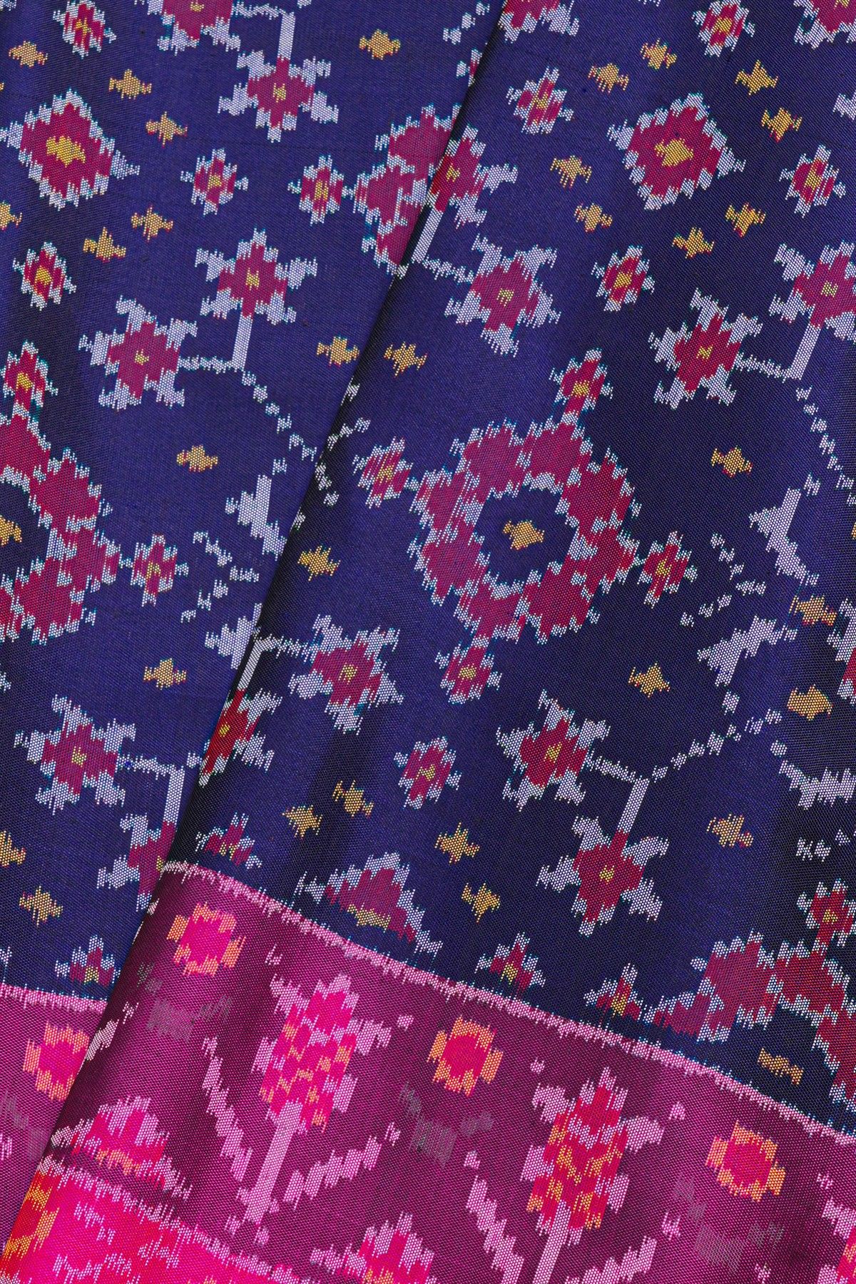 Patola Weaving Silk Navy Blue Saree