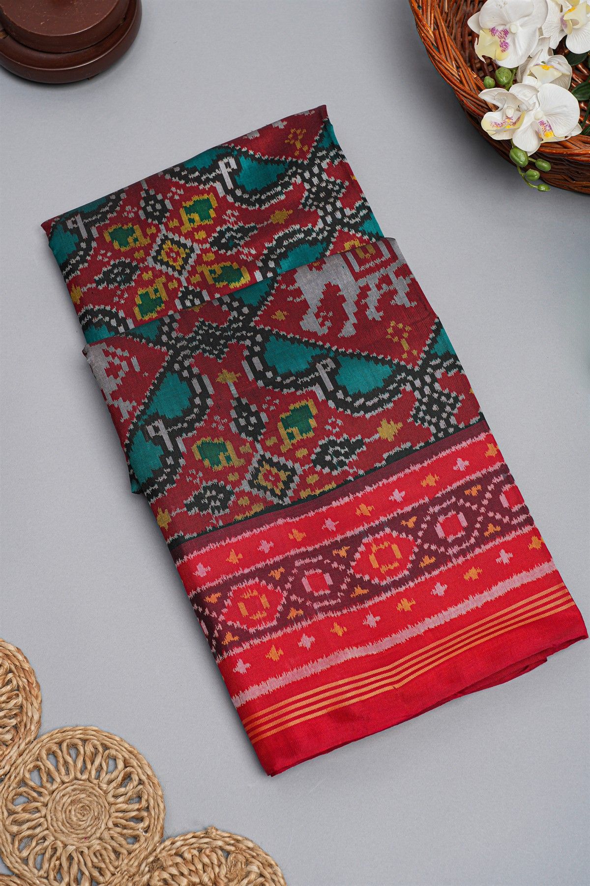 Patola Weaving Silk Multicolour Saree