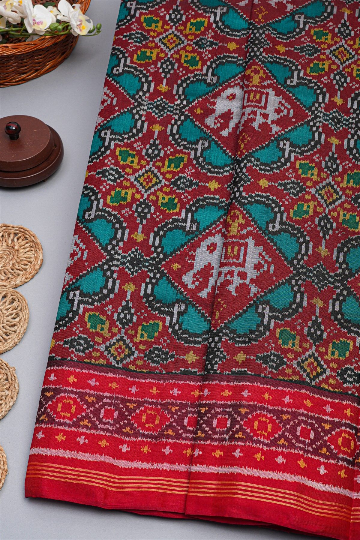 Patola Weaving Silk Multicolour Saree