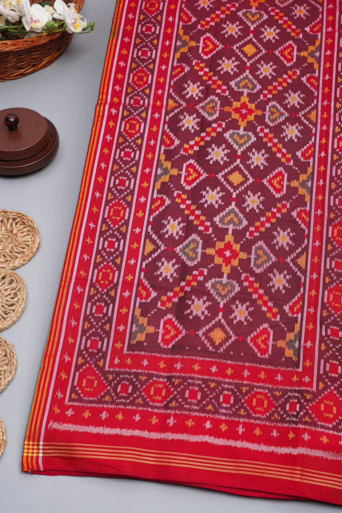 Patola Weaving Silk Multicolour Saree