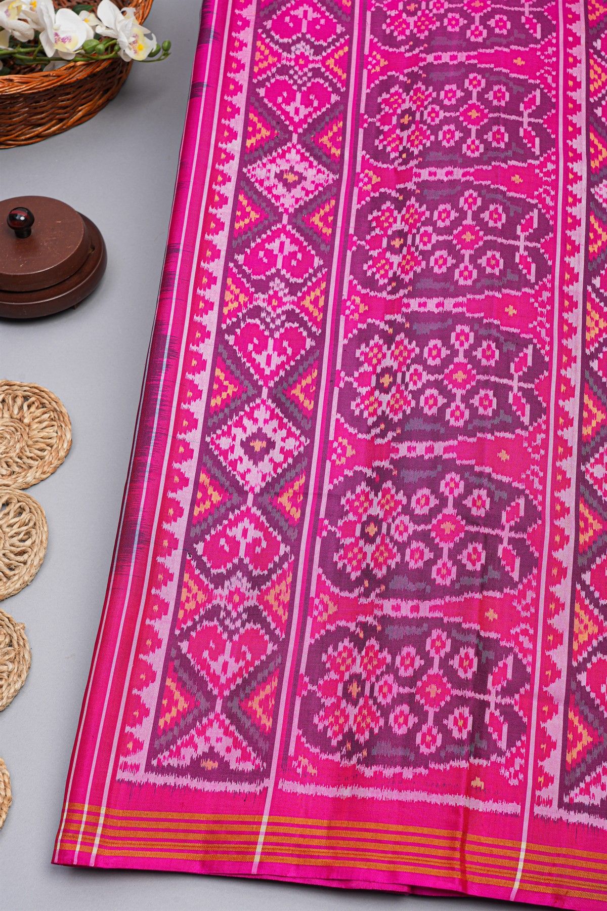 Patola Weaving Silk Navy Blue Saree