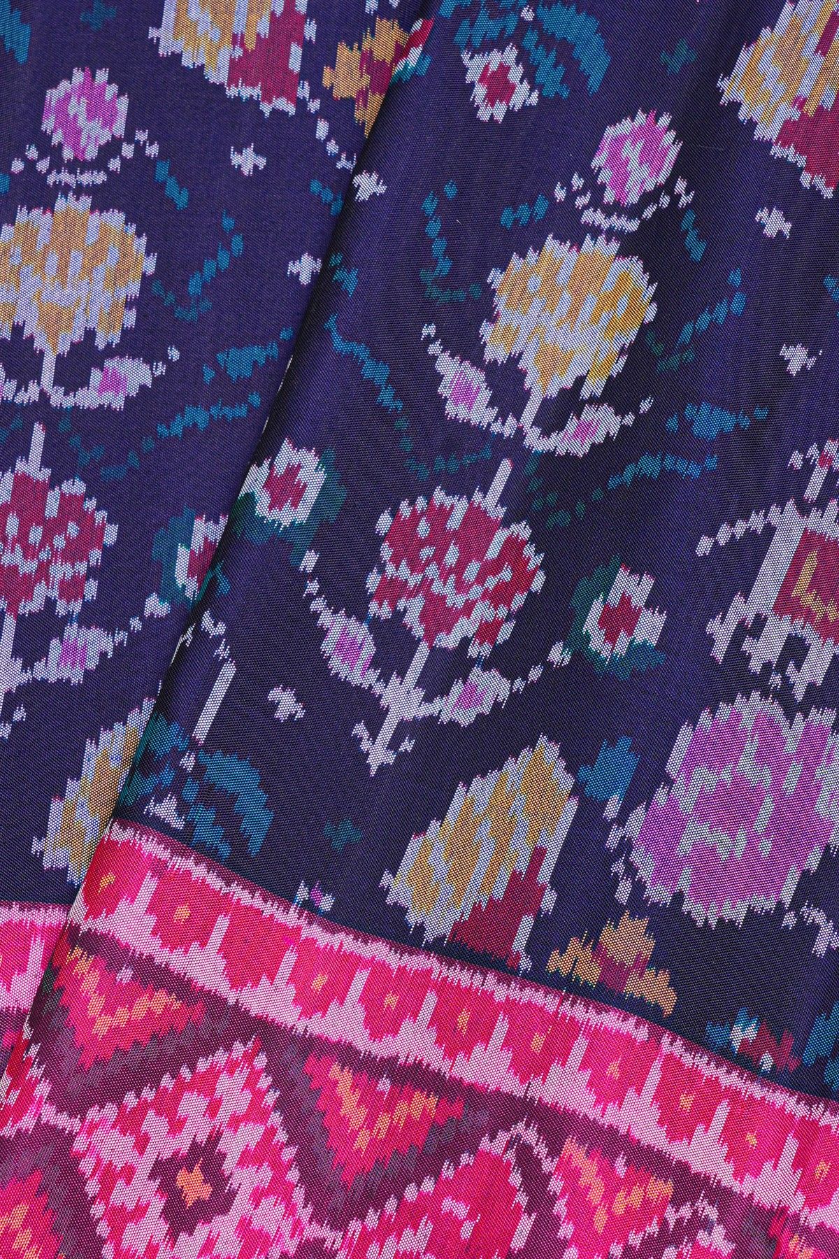 Patola Weaving Silk Navy Blue Saree