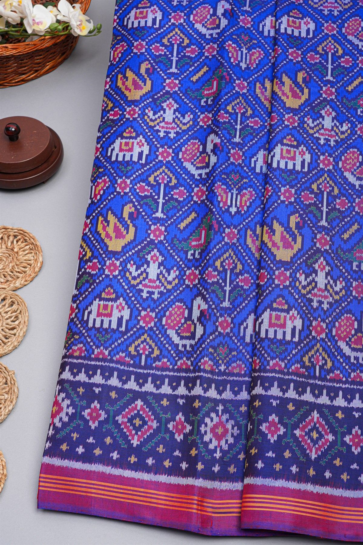 Patola Weaving Silk Blue Saree