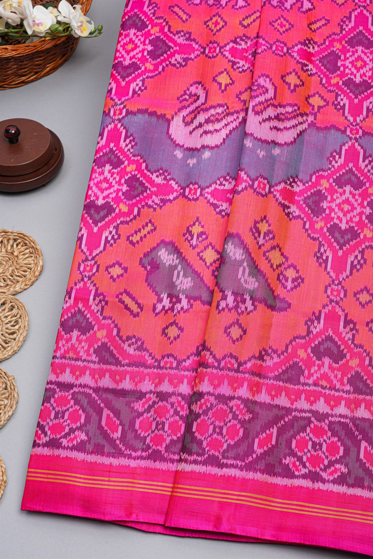 Patola Weaving Silk Multicolour Saree