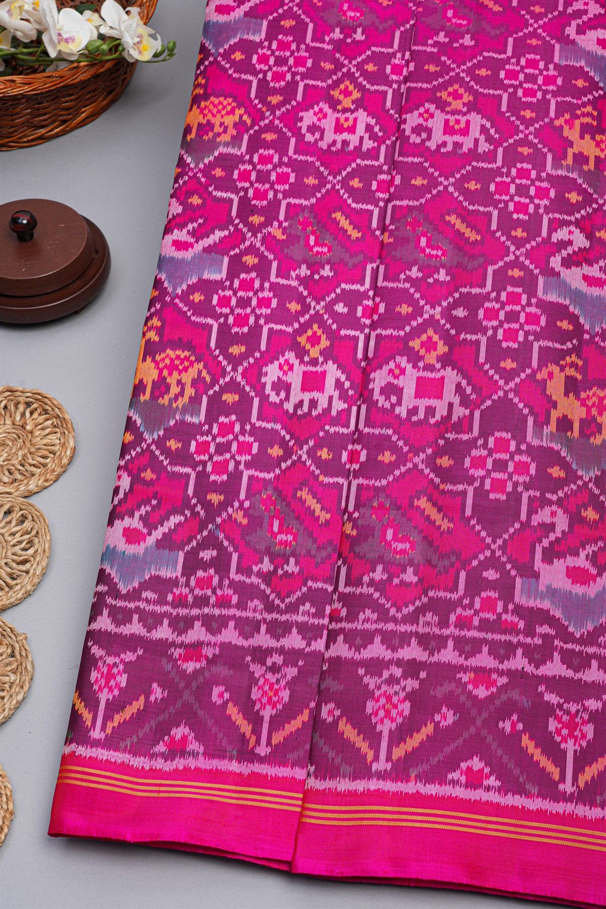 Patola Weaving Silk Multicolour Saree