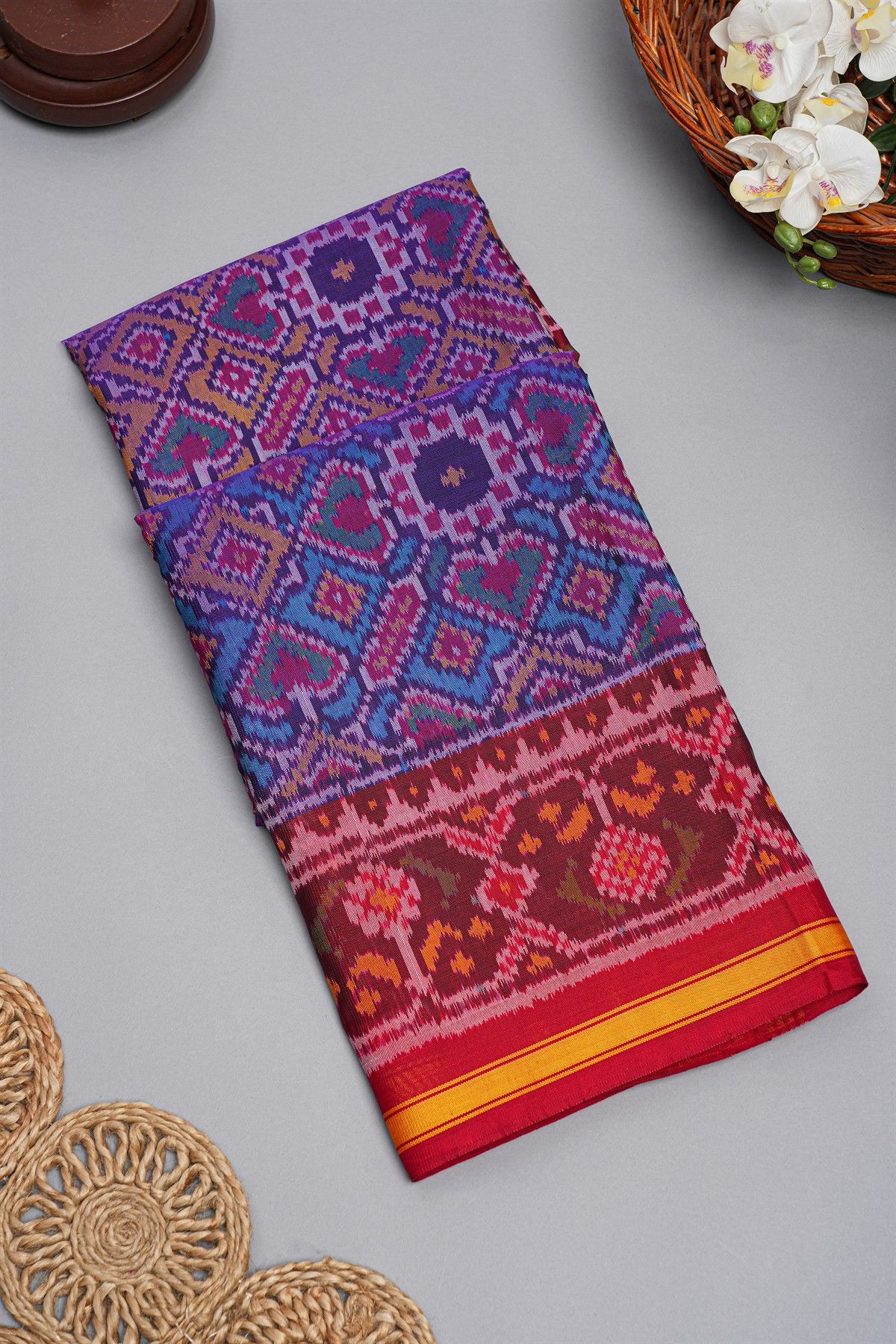 Patola Weaving Silk Blue Saree