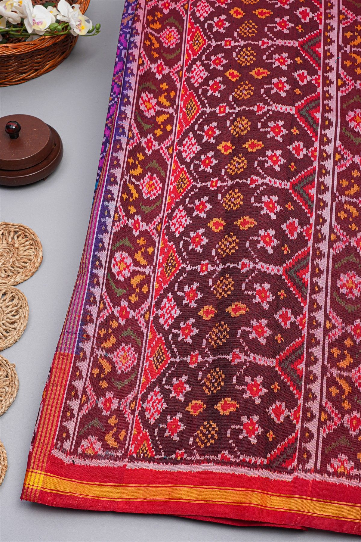 Patola Weaving Silk Blue Saree