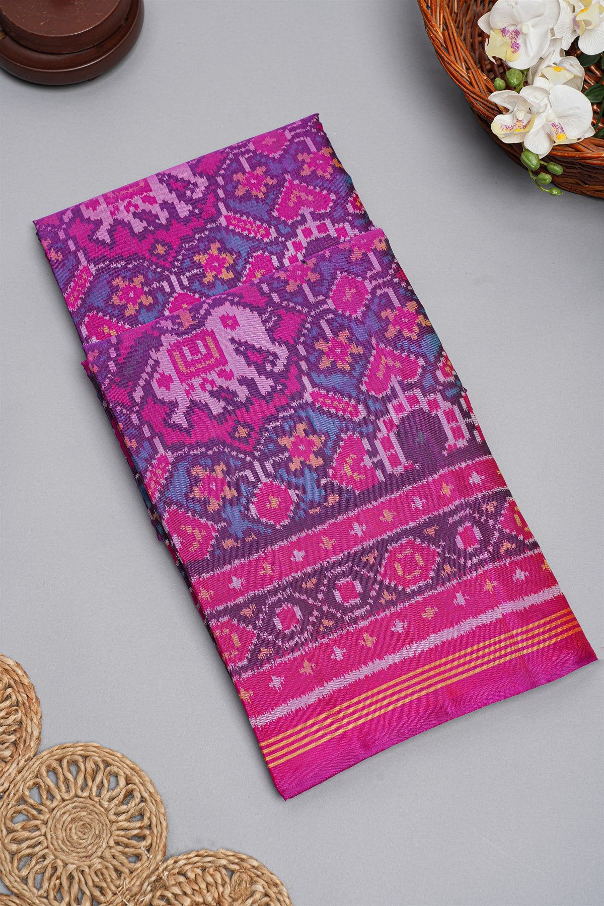 Patola Weaving Silk Multicolour Saree