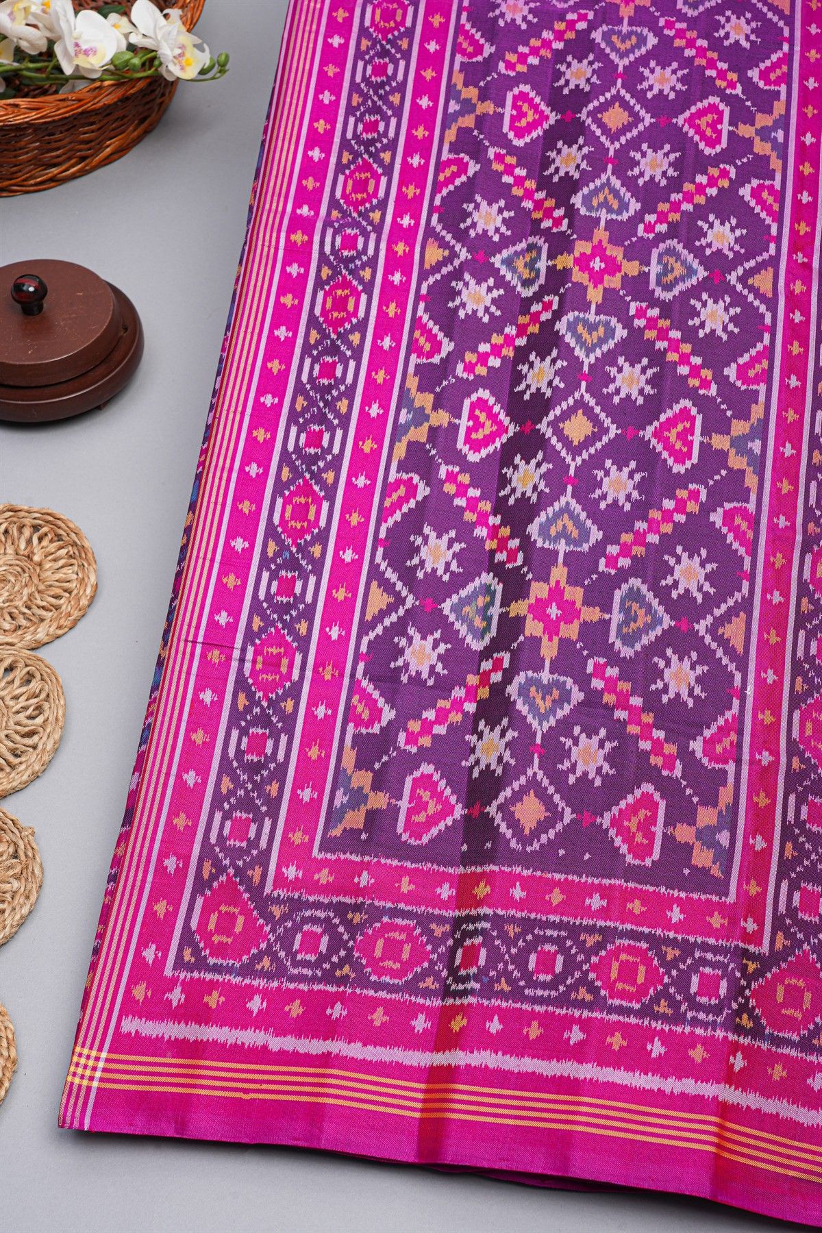 Patola Weaving Silk Multicolour Saree