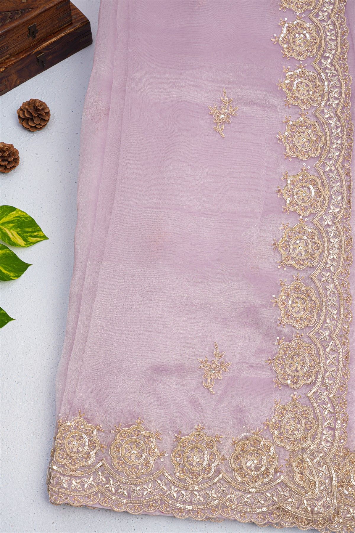Designer Organza Lilac Saree