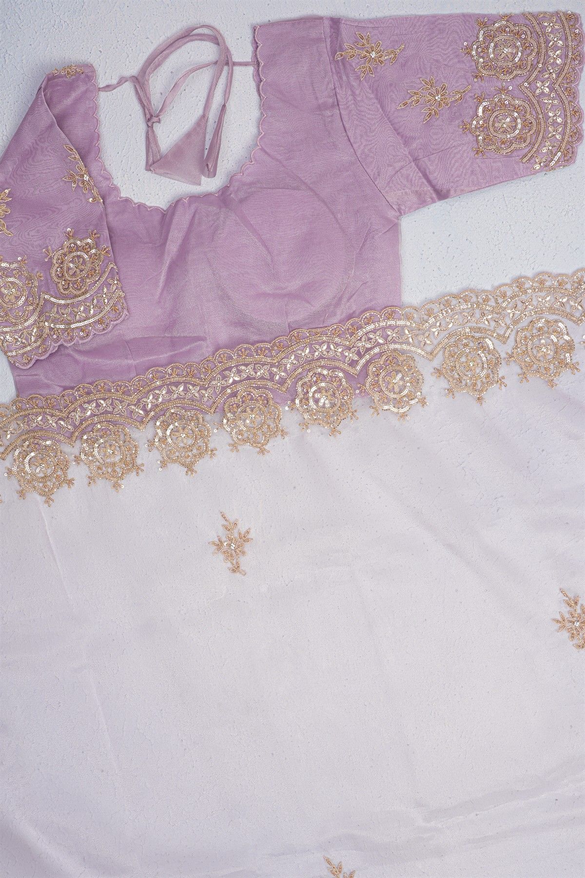 Designer Organza Lilac Saree