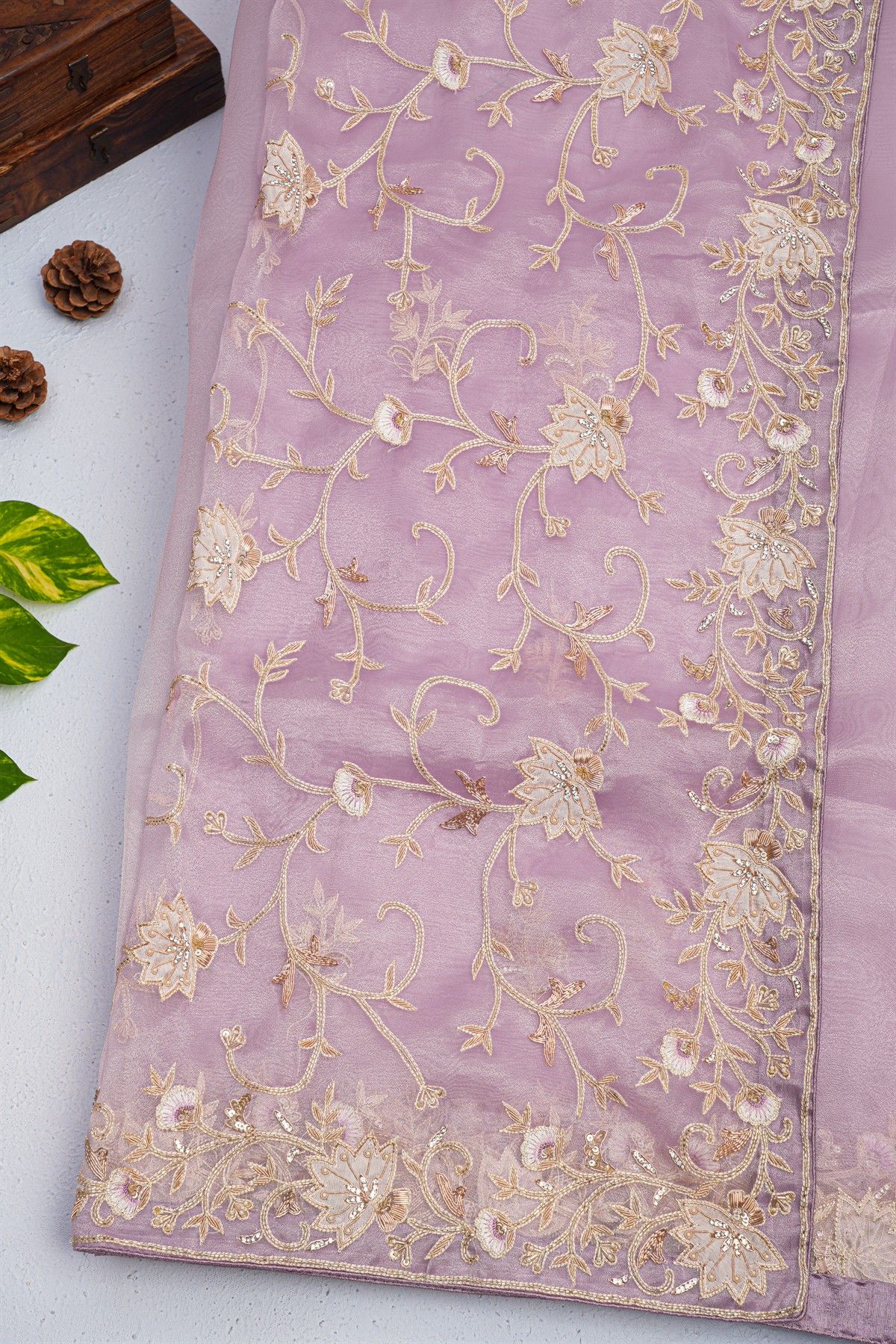 Designer Organza Lilac Saree