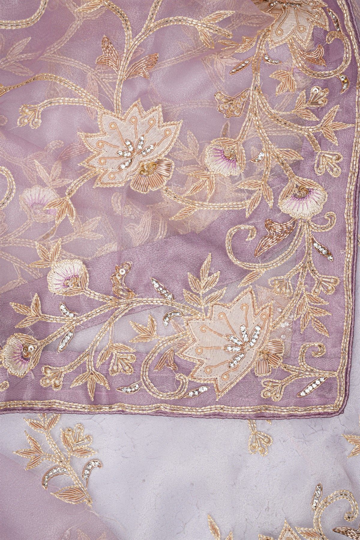 Designer Organza Lilac Saree