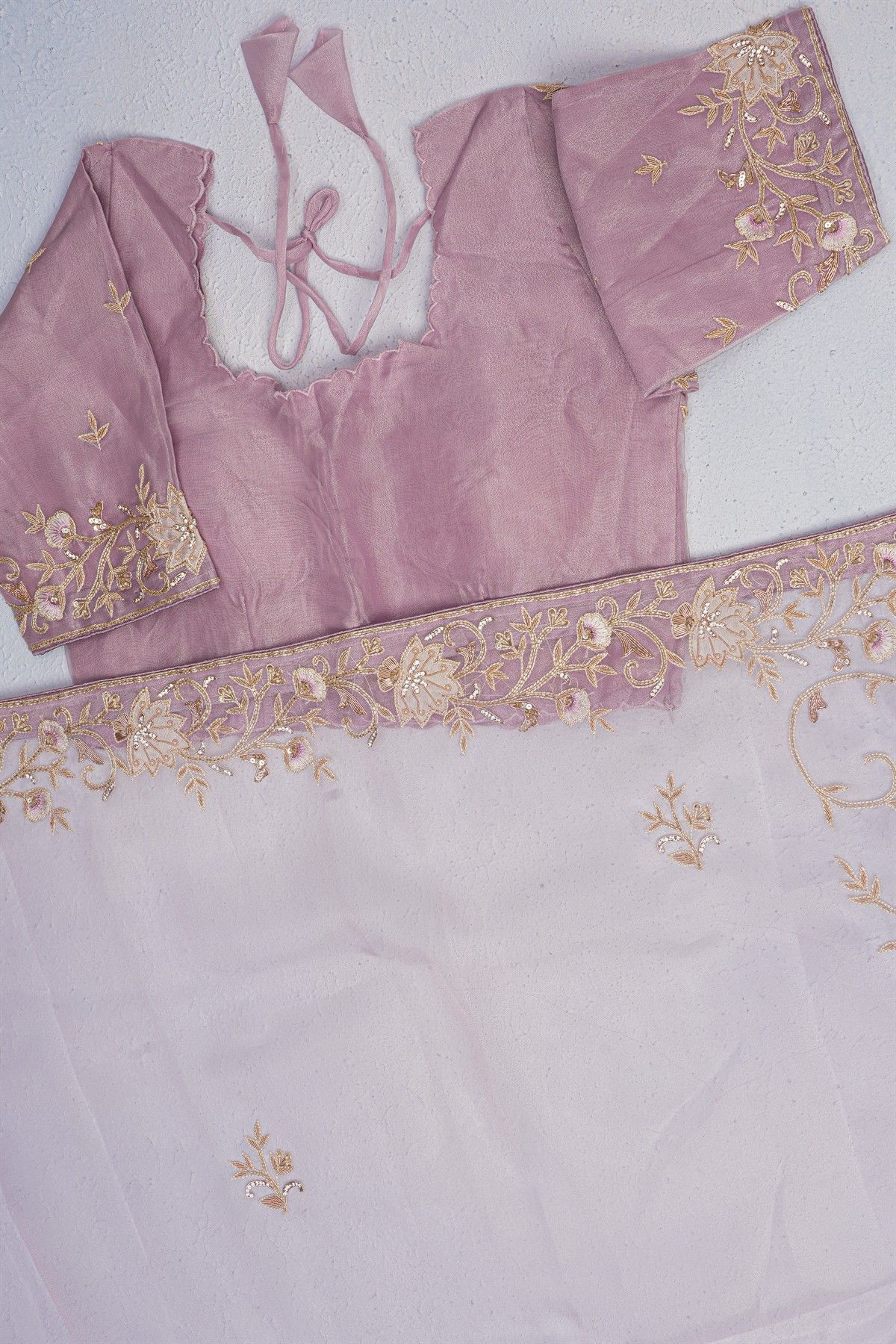 Designer Organza Lilac Saree