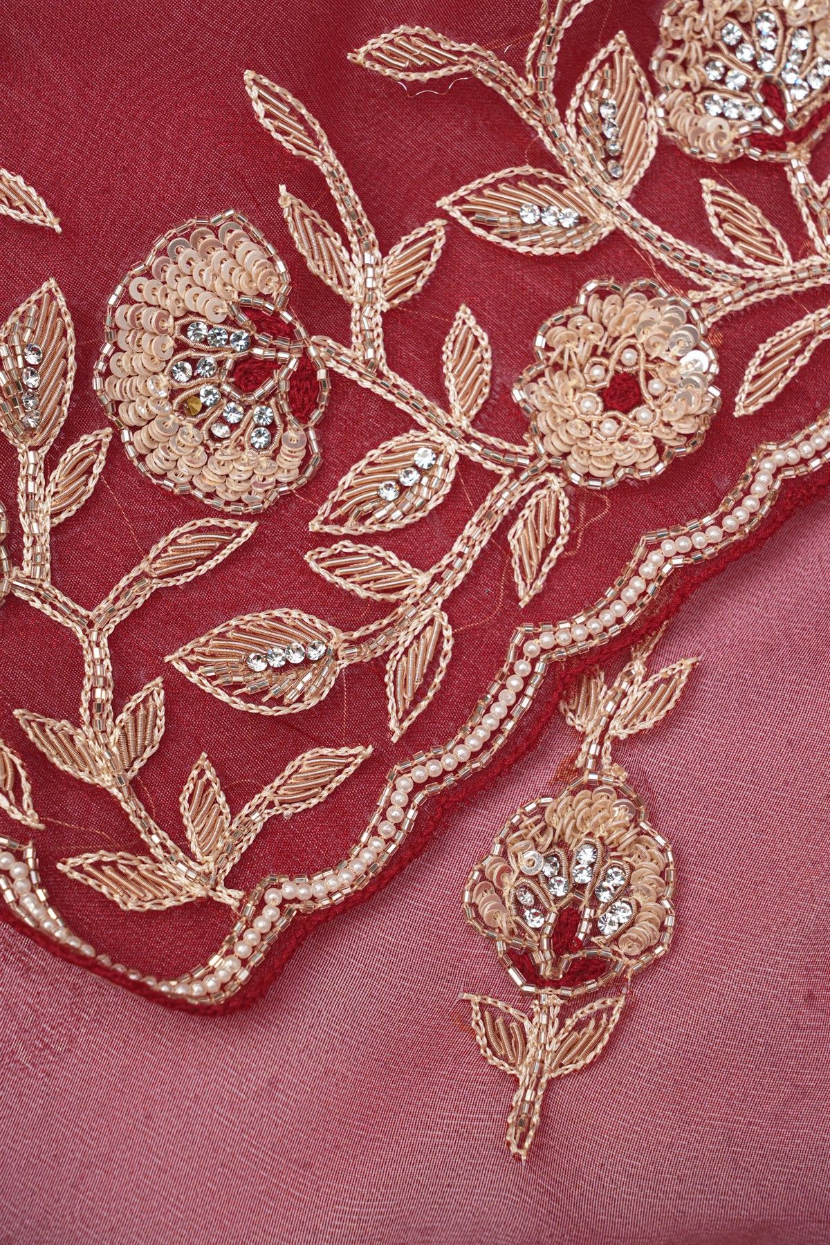 Designer Organza Red Saree