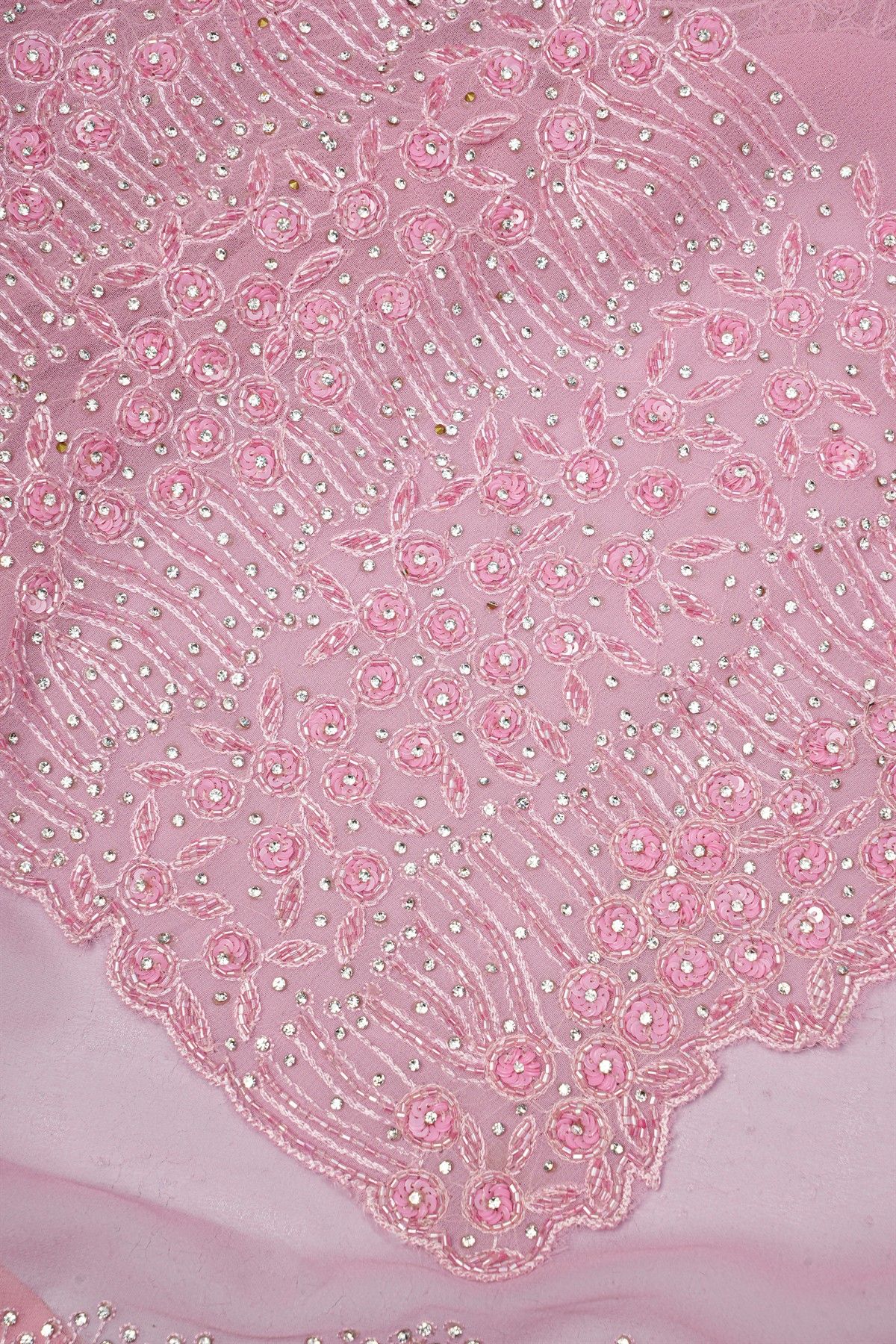 Designer Crepe Pink Saree