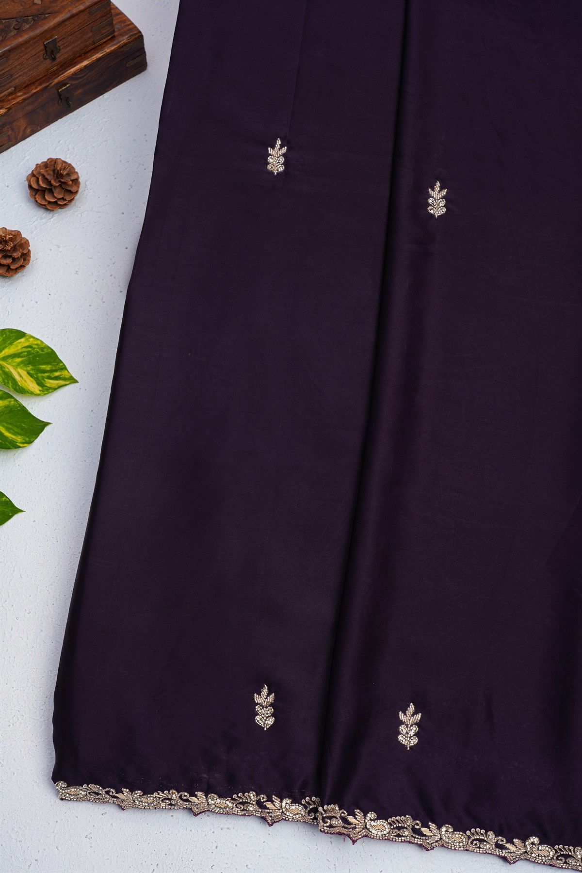 Designer Crepe Navy Blue Saree