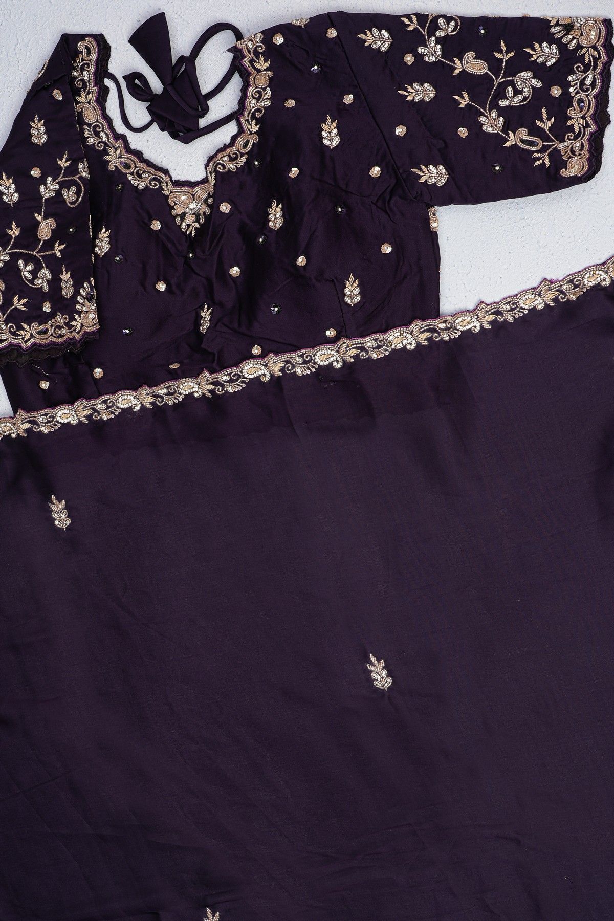 Designer Crepe Navy Blue Saree