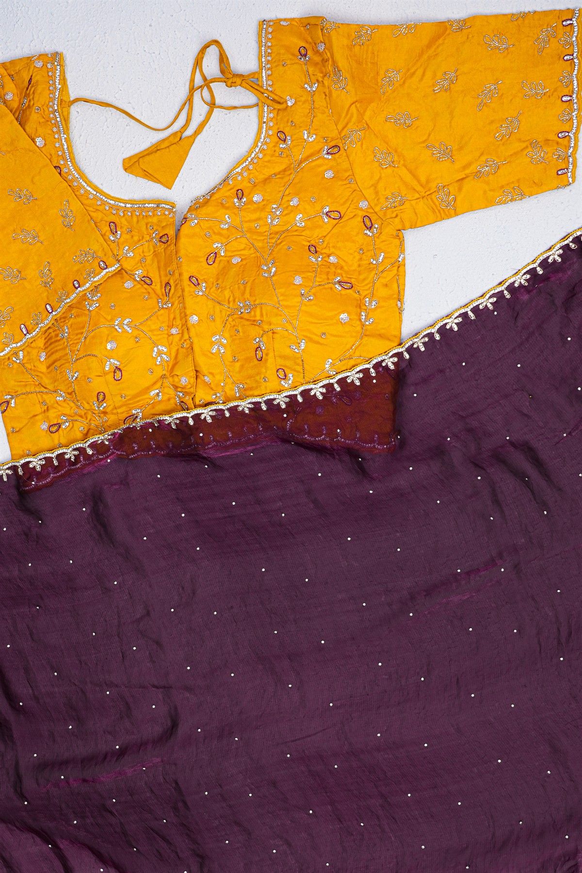 Designer Organza Wine Saree