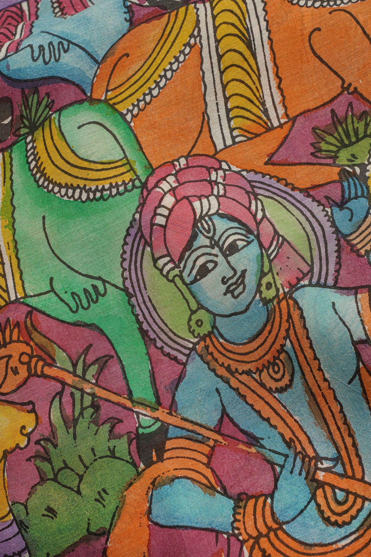 Srikalahasti Silk Magenta Saree