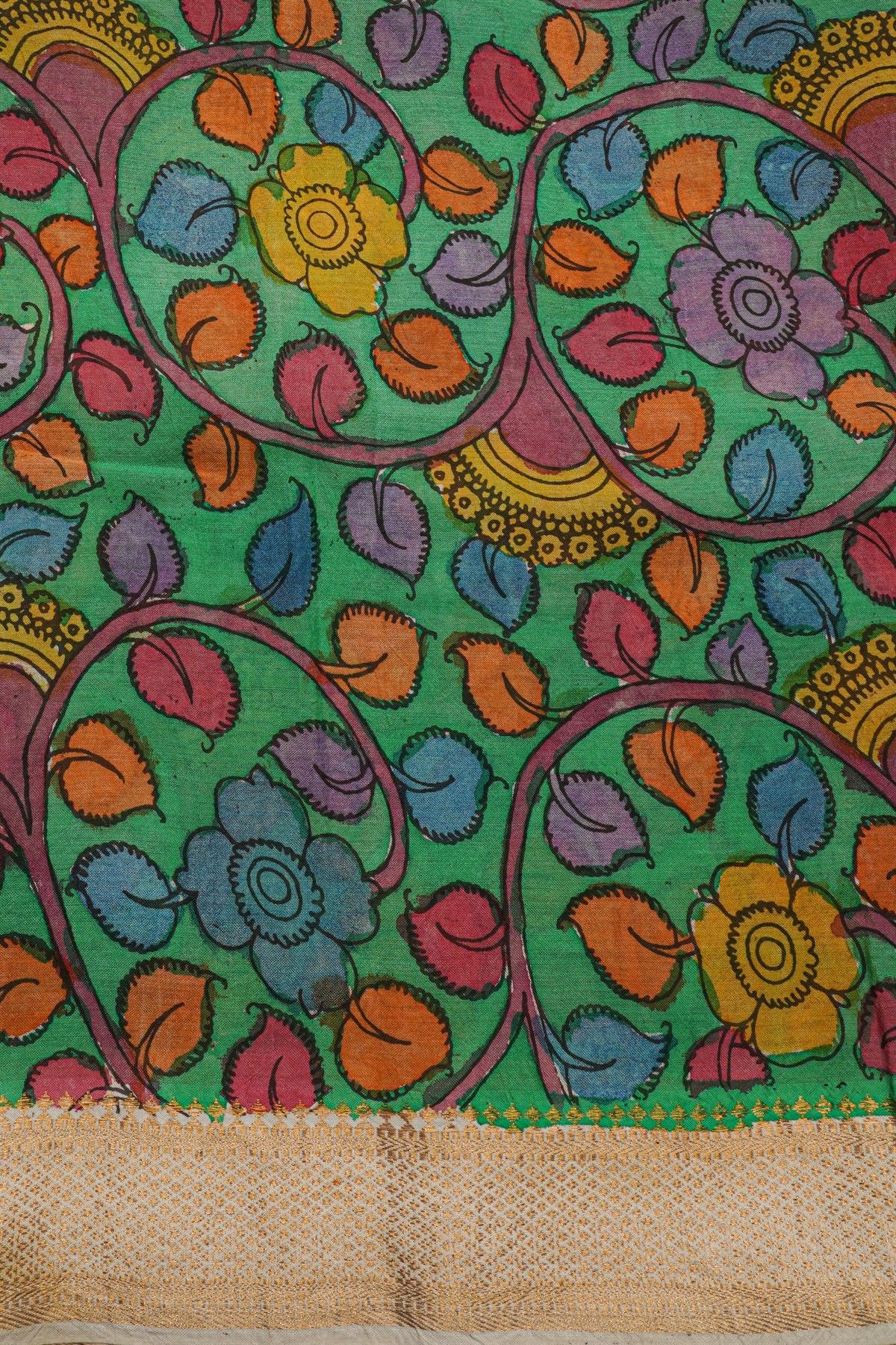 Srikalahasti Silk Magenta Saree