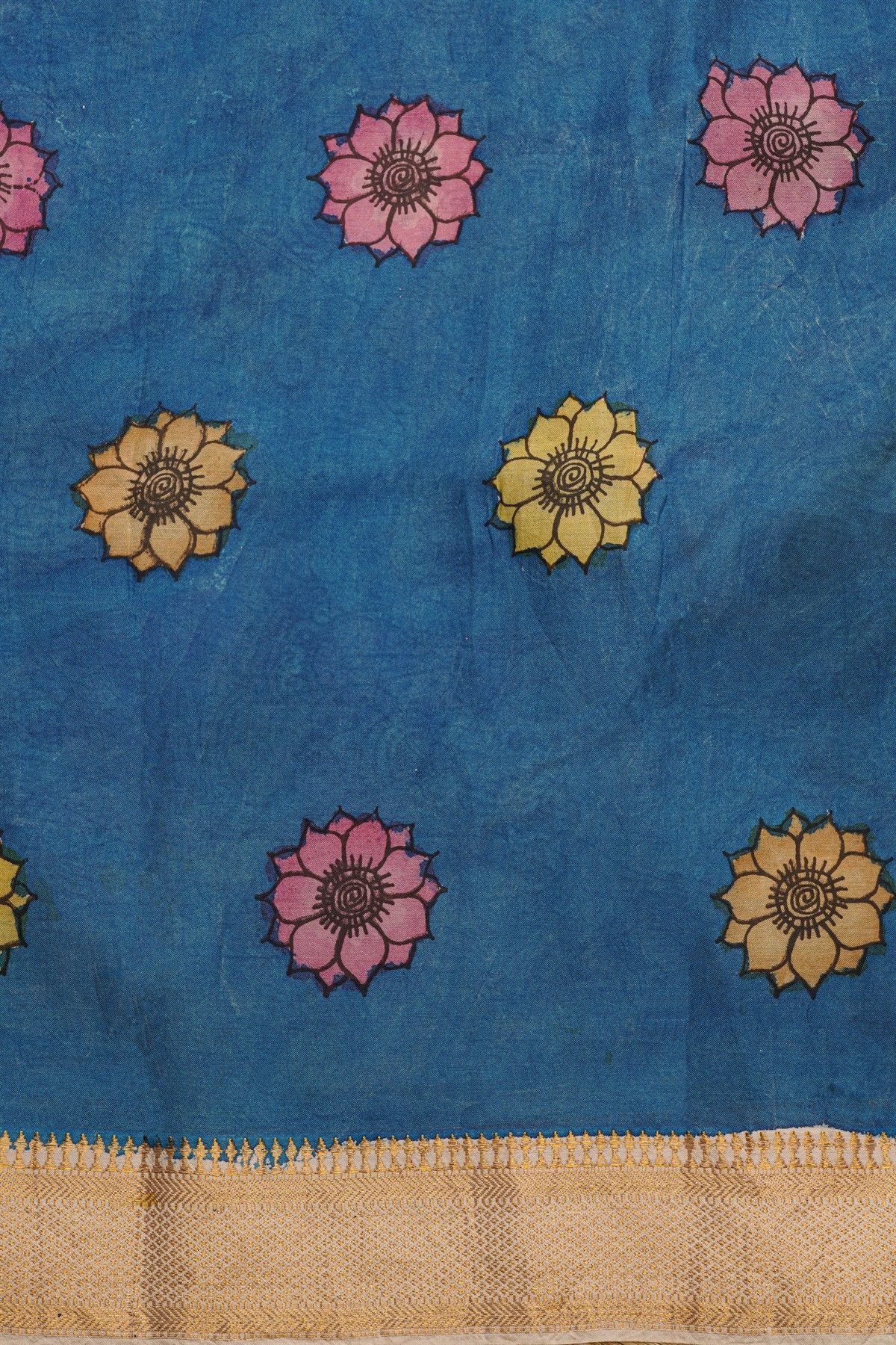 Srikalahasti Silk Light Brown Saree