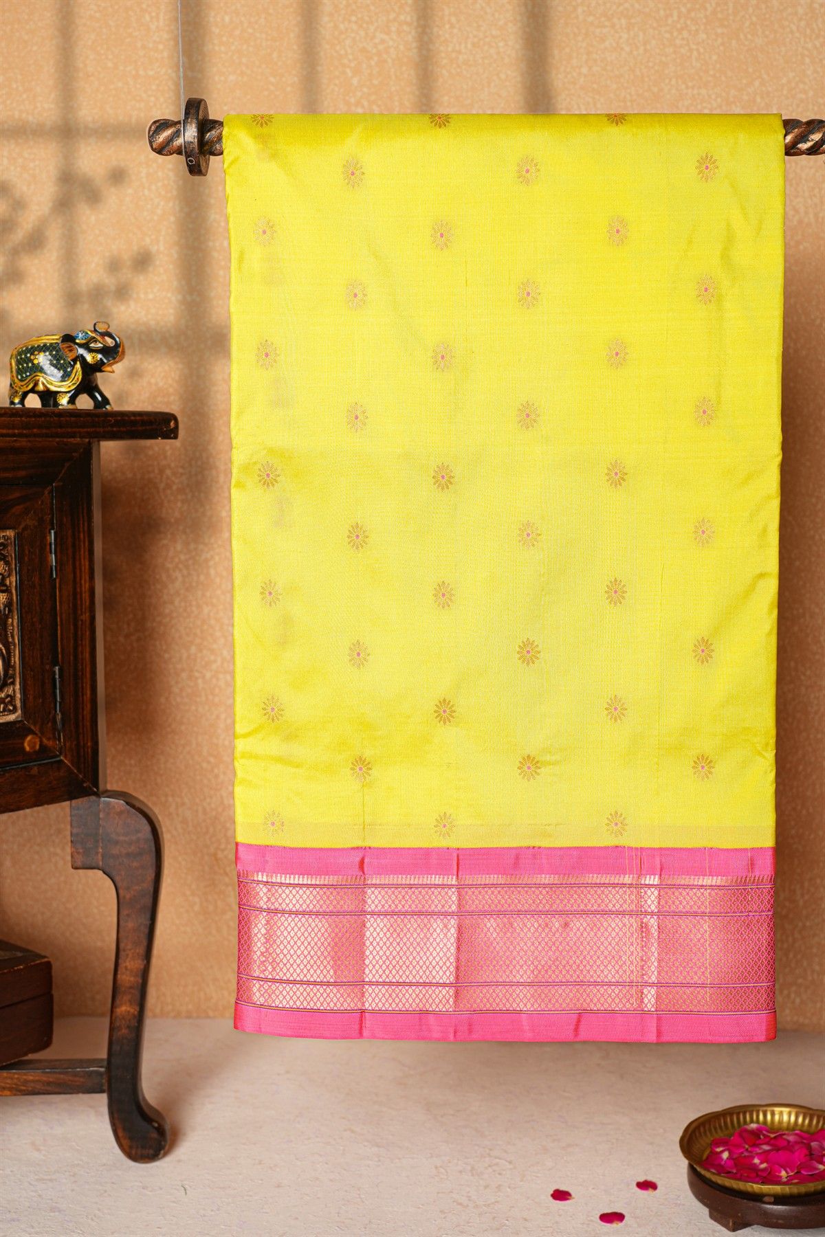 Paithani Silk Yellow Saree