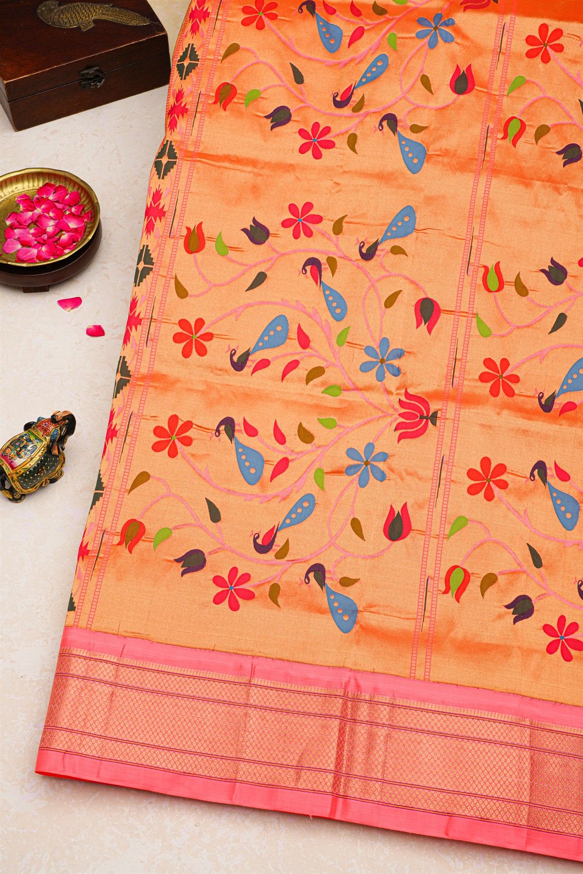 Paithani Silk Yellow Saree