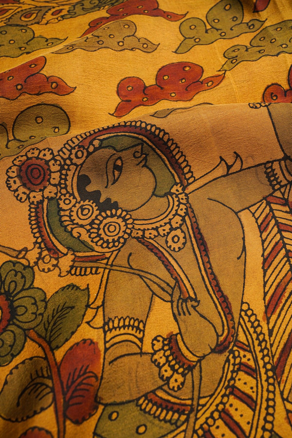 Srikalahasti Silk Mustard Saree