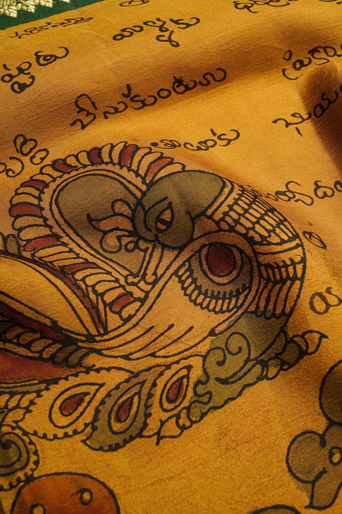 Srikalahasti Silk Mustard Saree