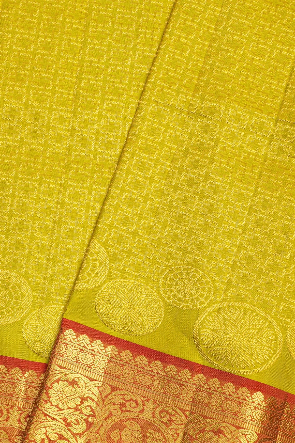 Venkatagiri Silk Mustard  Saree