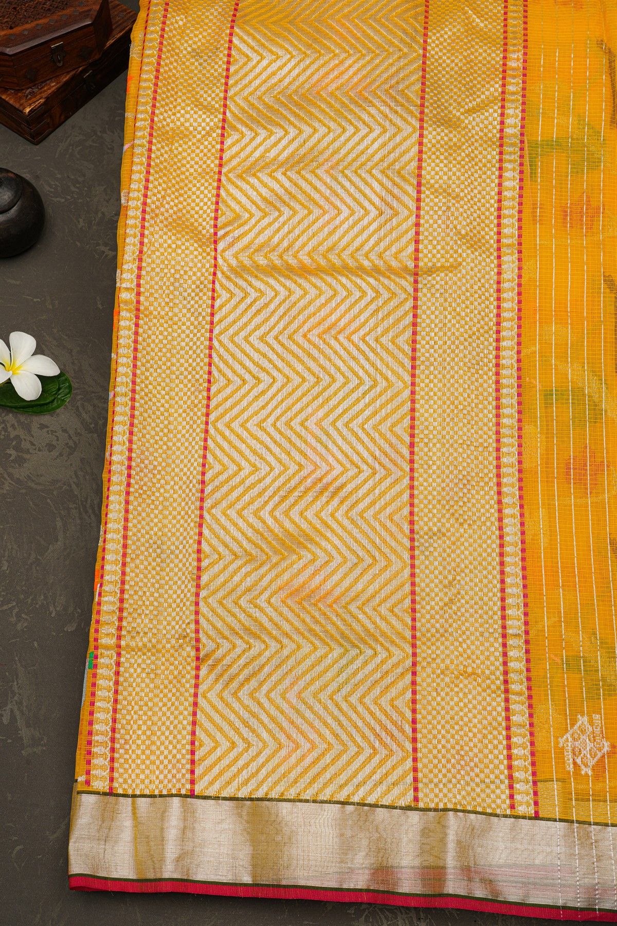 Zari Kota Mustard Saree