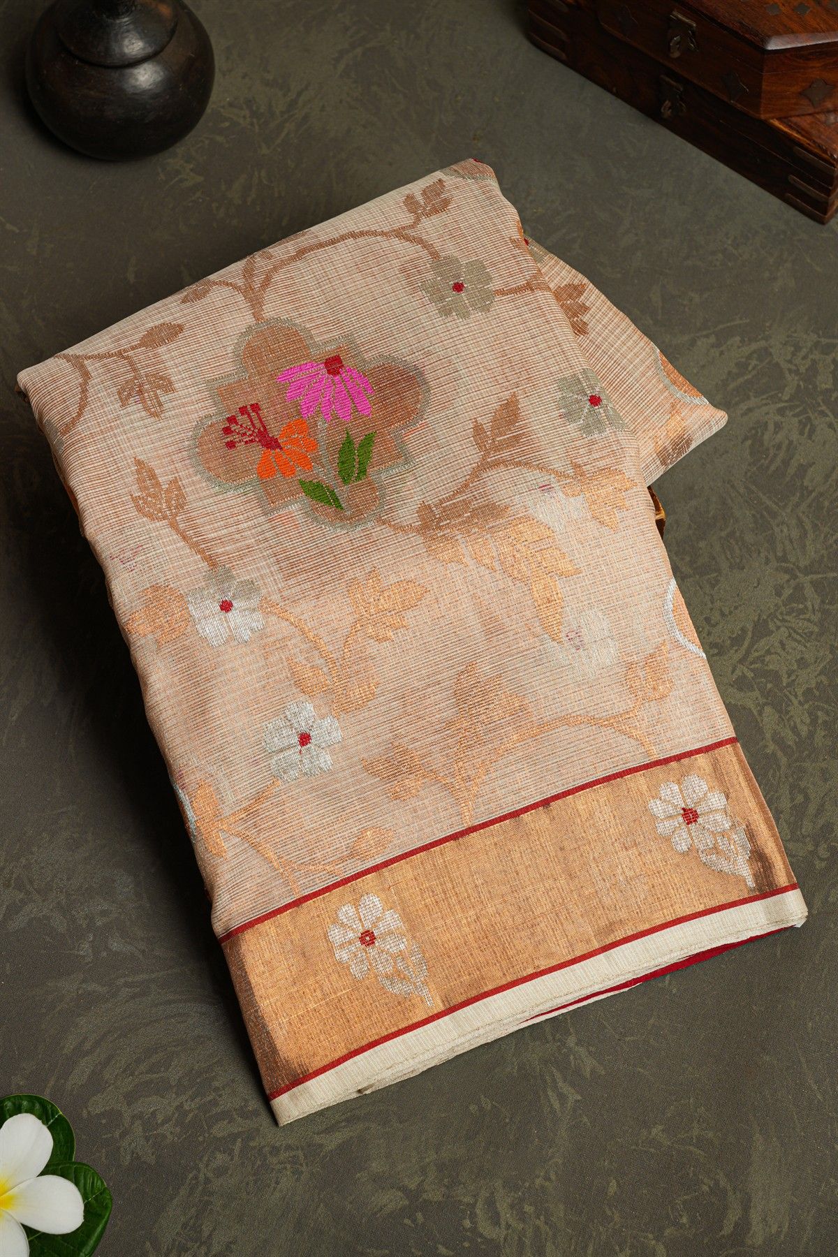 Zari Kota Off White Saree