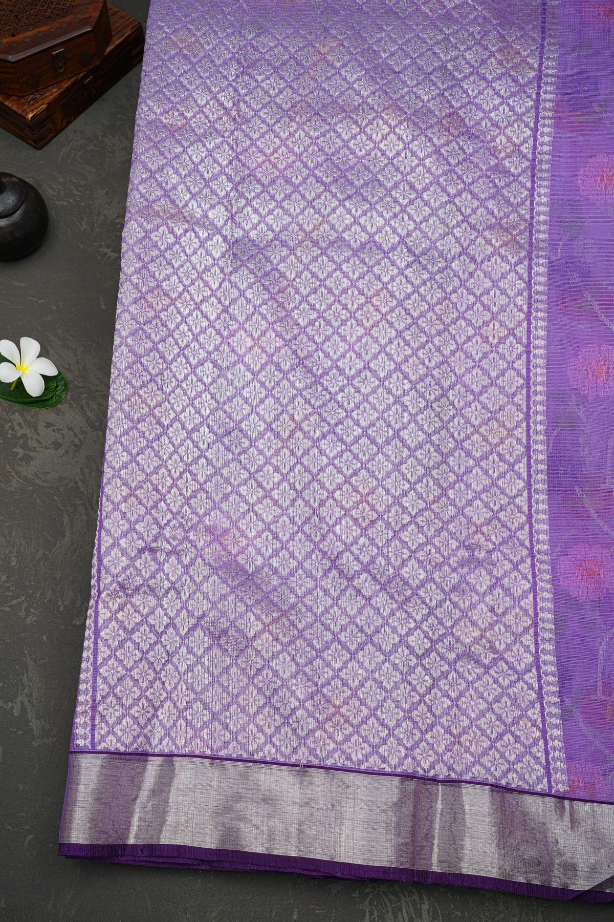 Zari Kota Lilac Saree