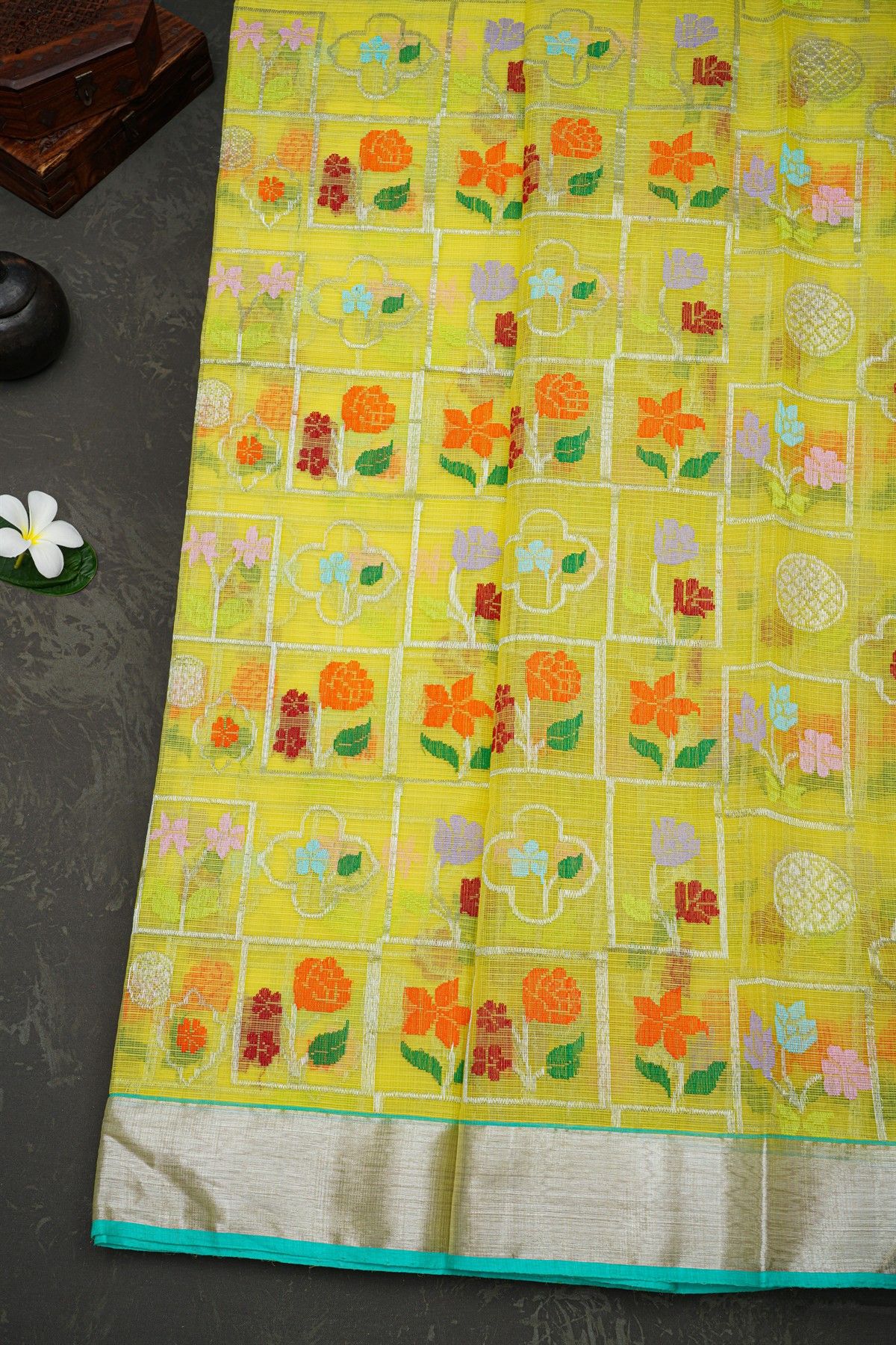 Zari Kota Yellow Saree