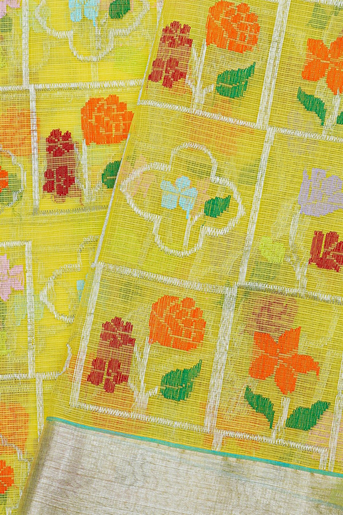 Zari Kota Yellow Saree