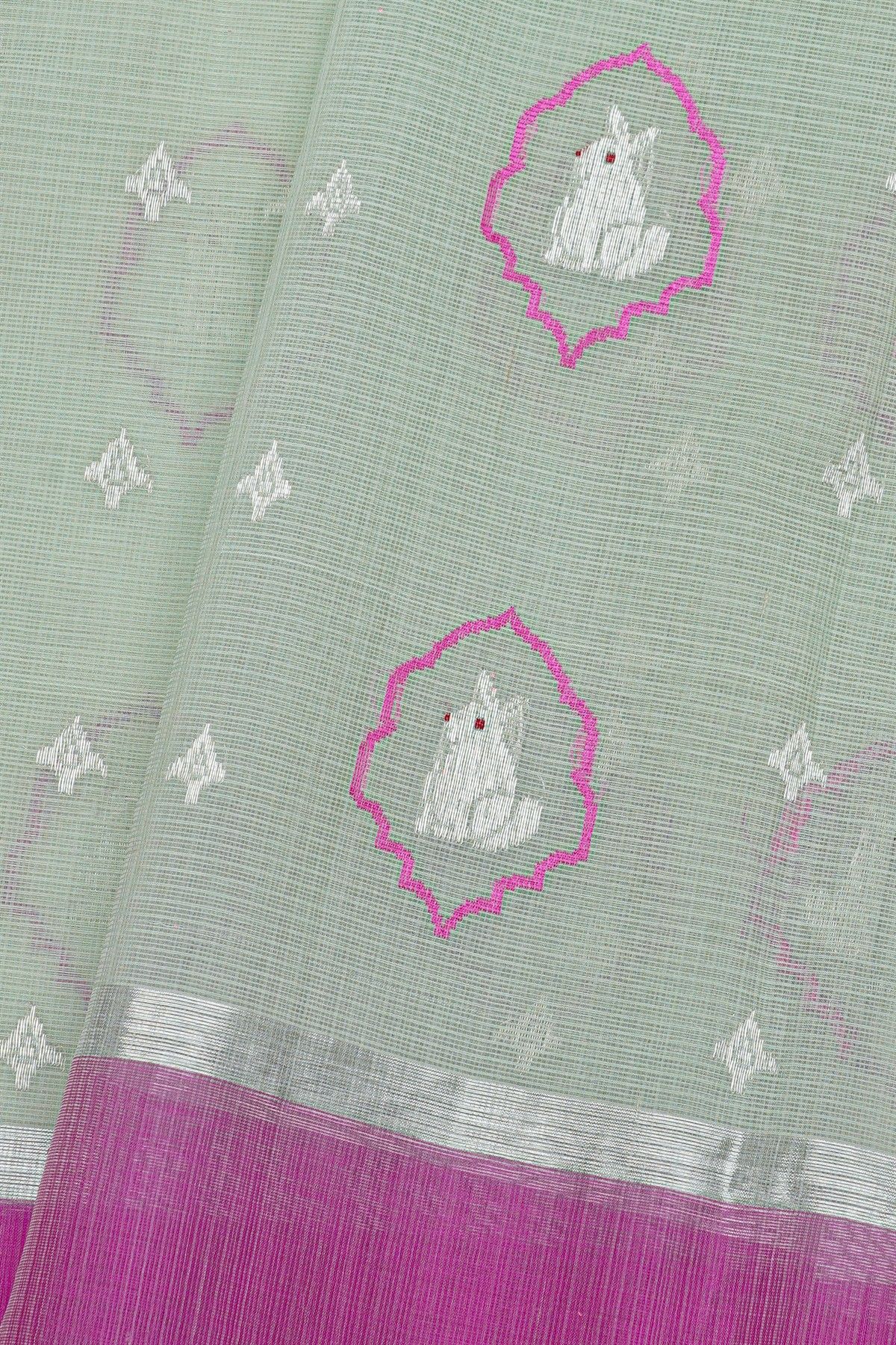 Zari Kota Grey Saree