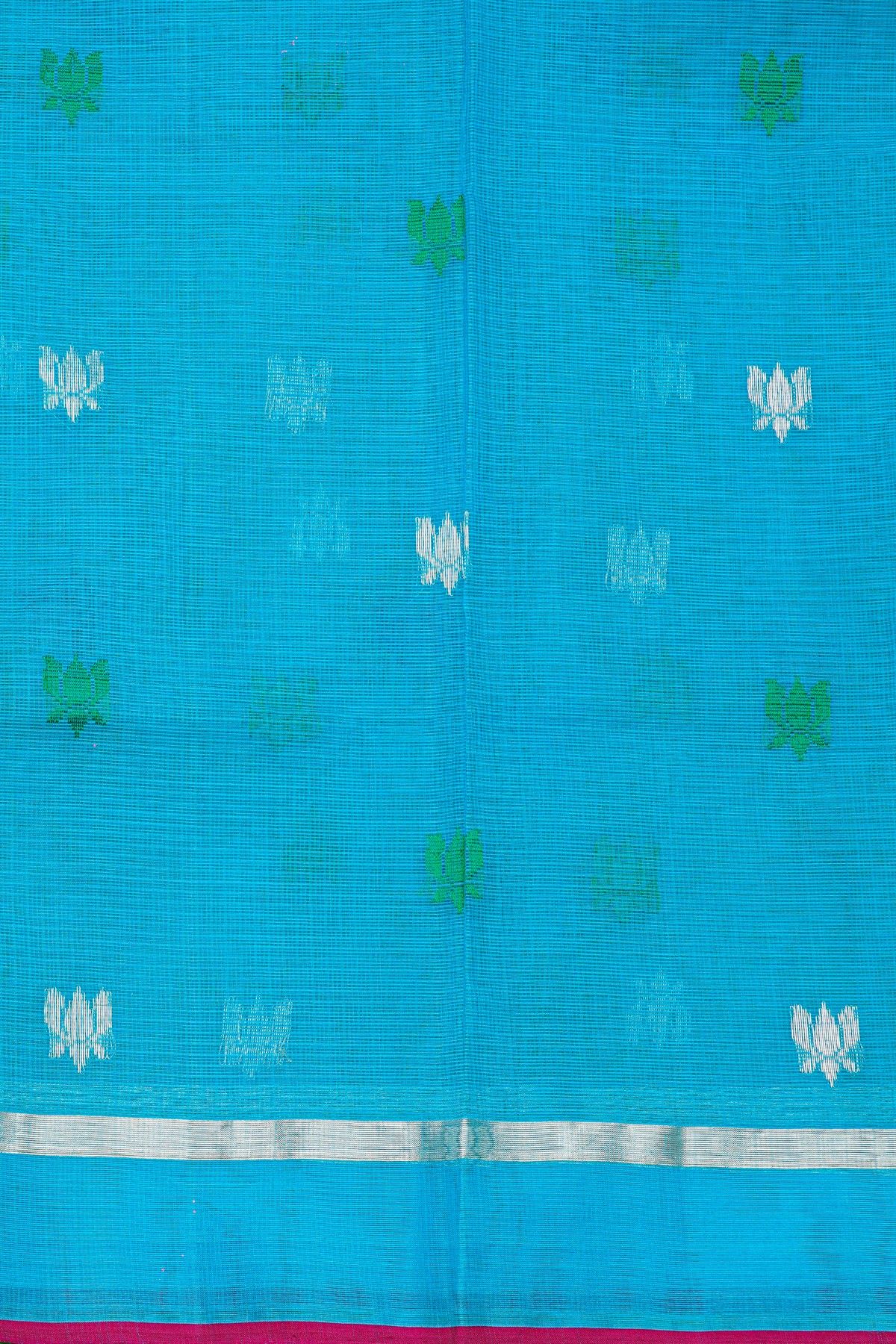 Zari Kota Parrot Green Saree