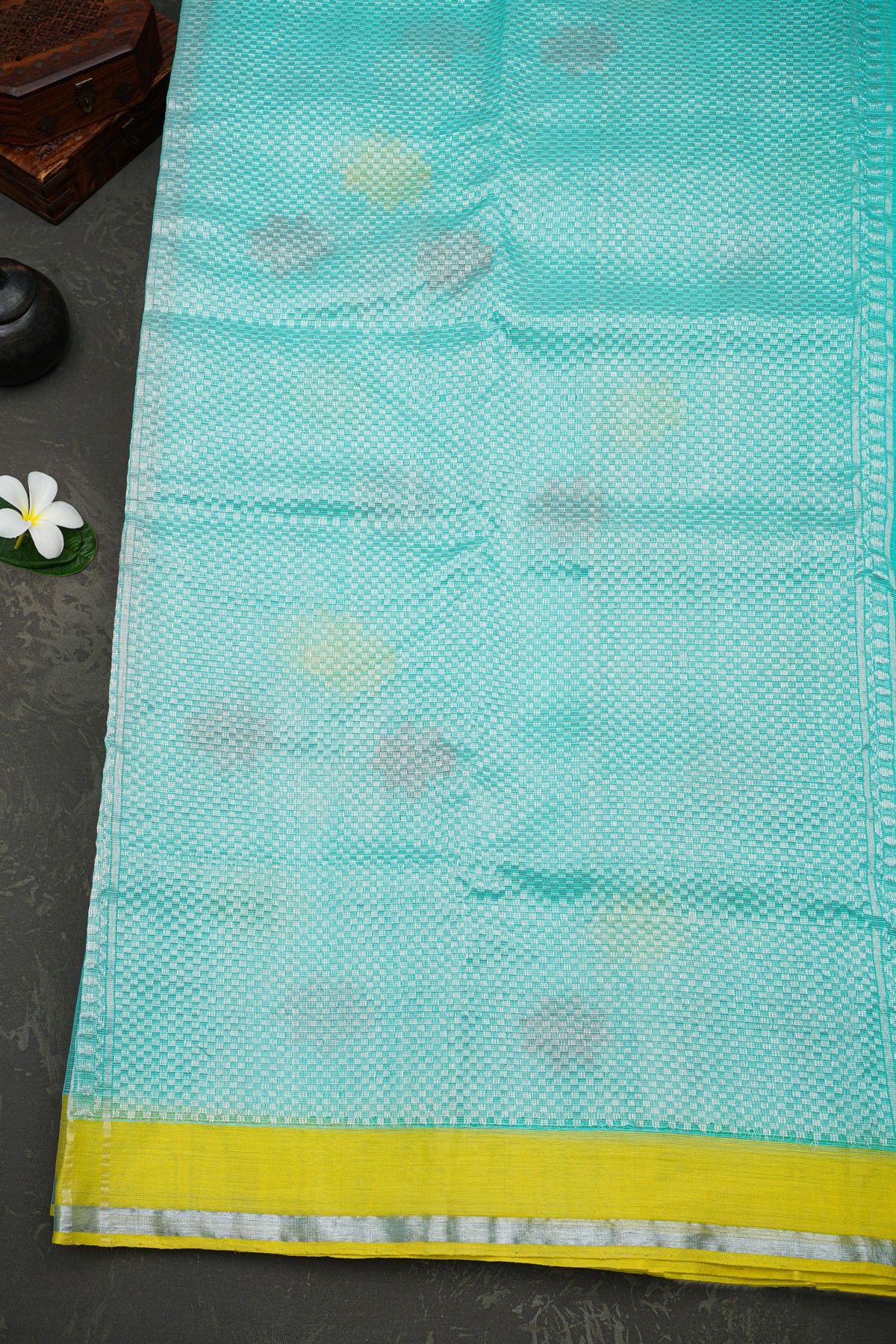 Zari Kota Sky Blue Saree