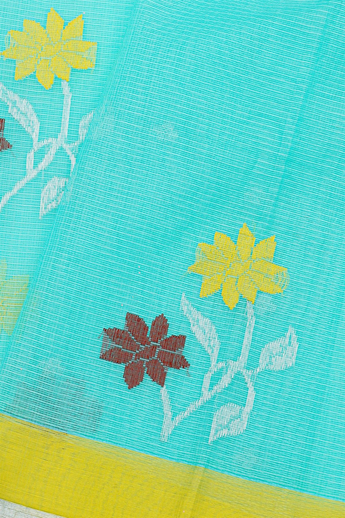 Zari Kota Sky Blue Saree