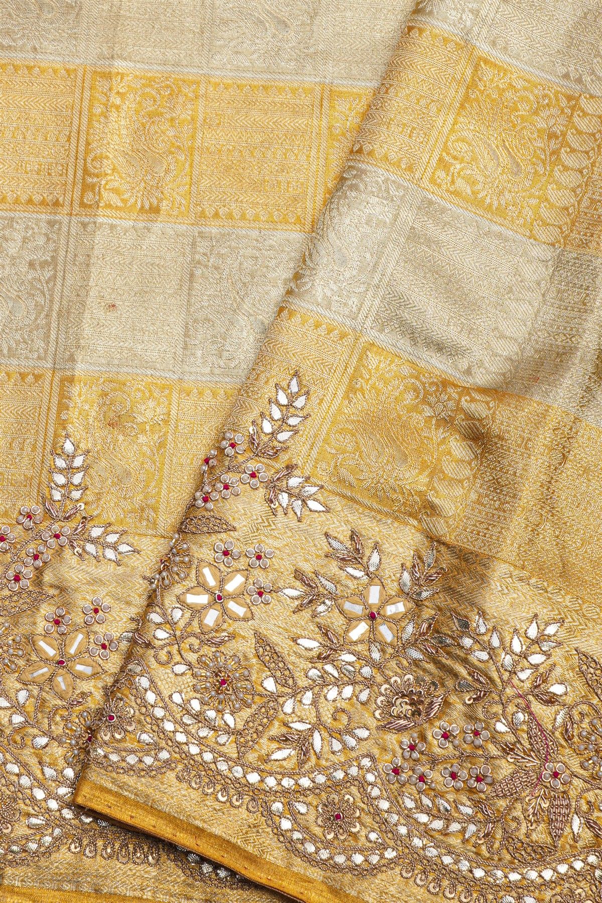 Designer Cocktail Tissue Multicolour Saree