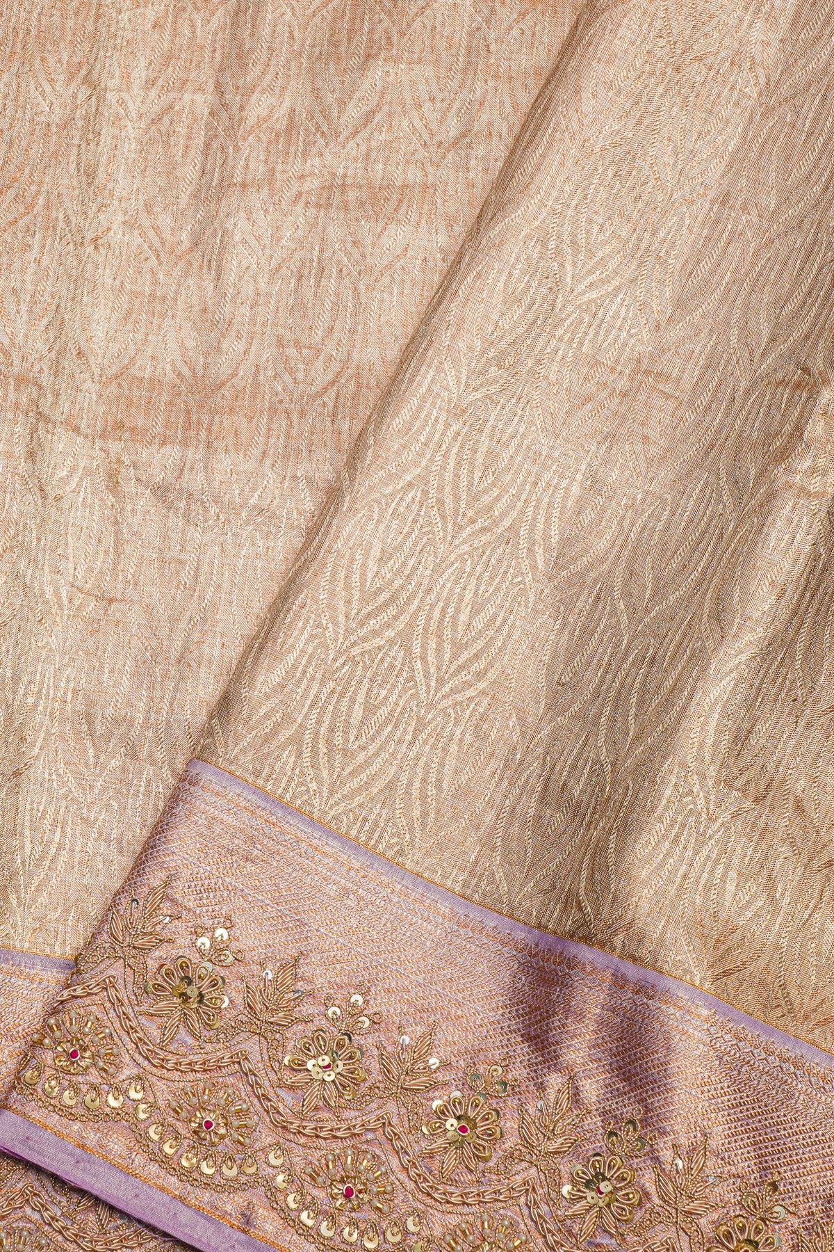 Designer Cocktail Tissue Light Peach Saree