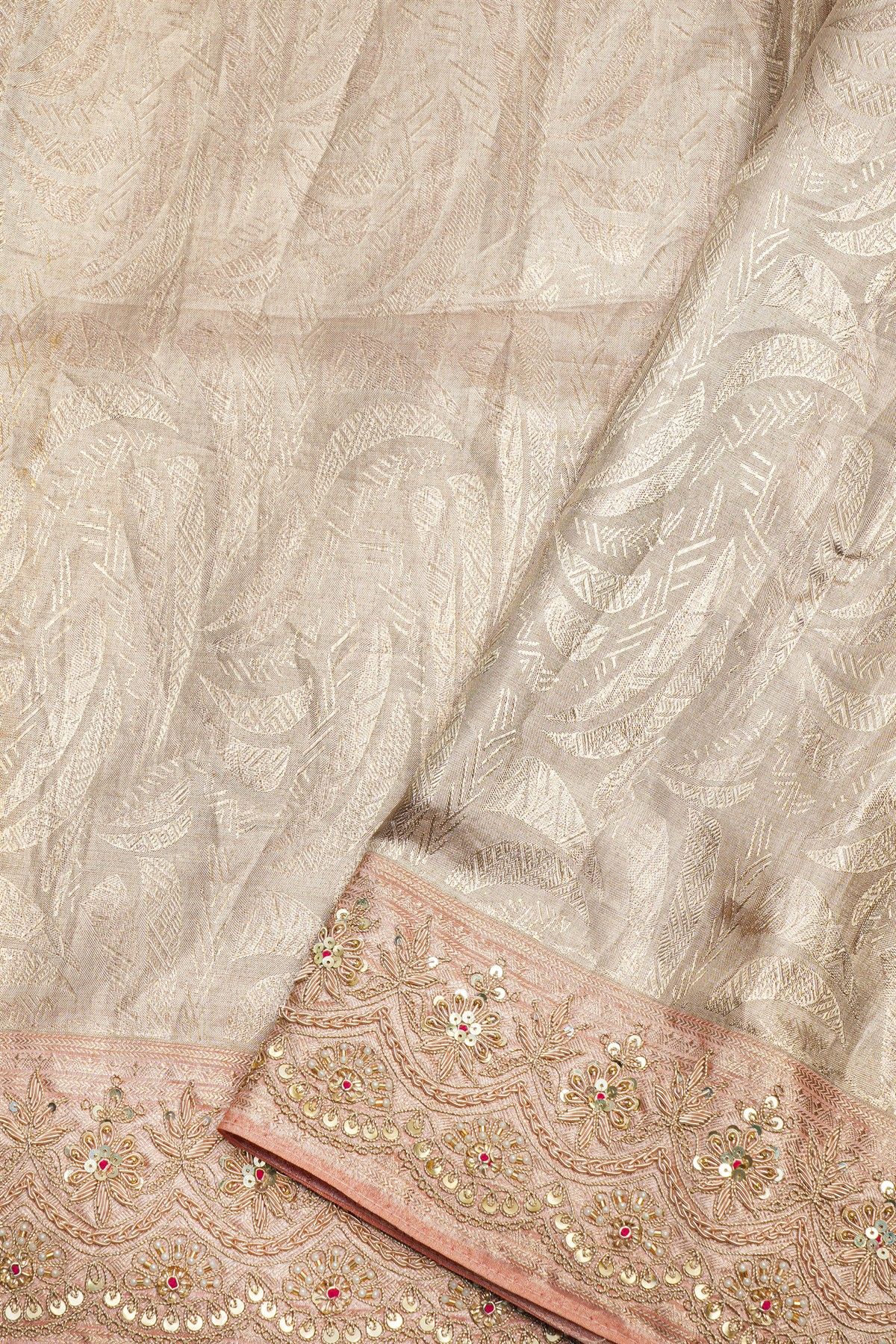 Designer Cocktail Tissue Gold Saree