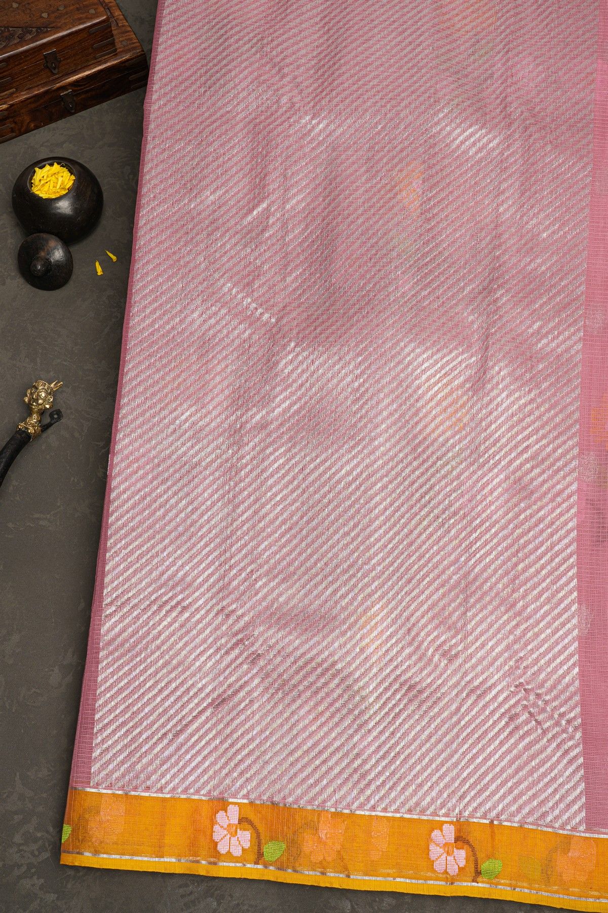 Zari Kota Onion Pink Saree