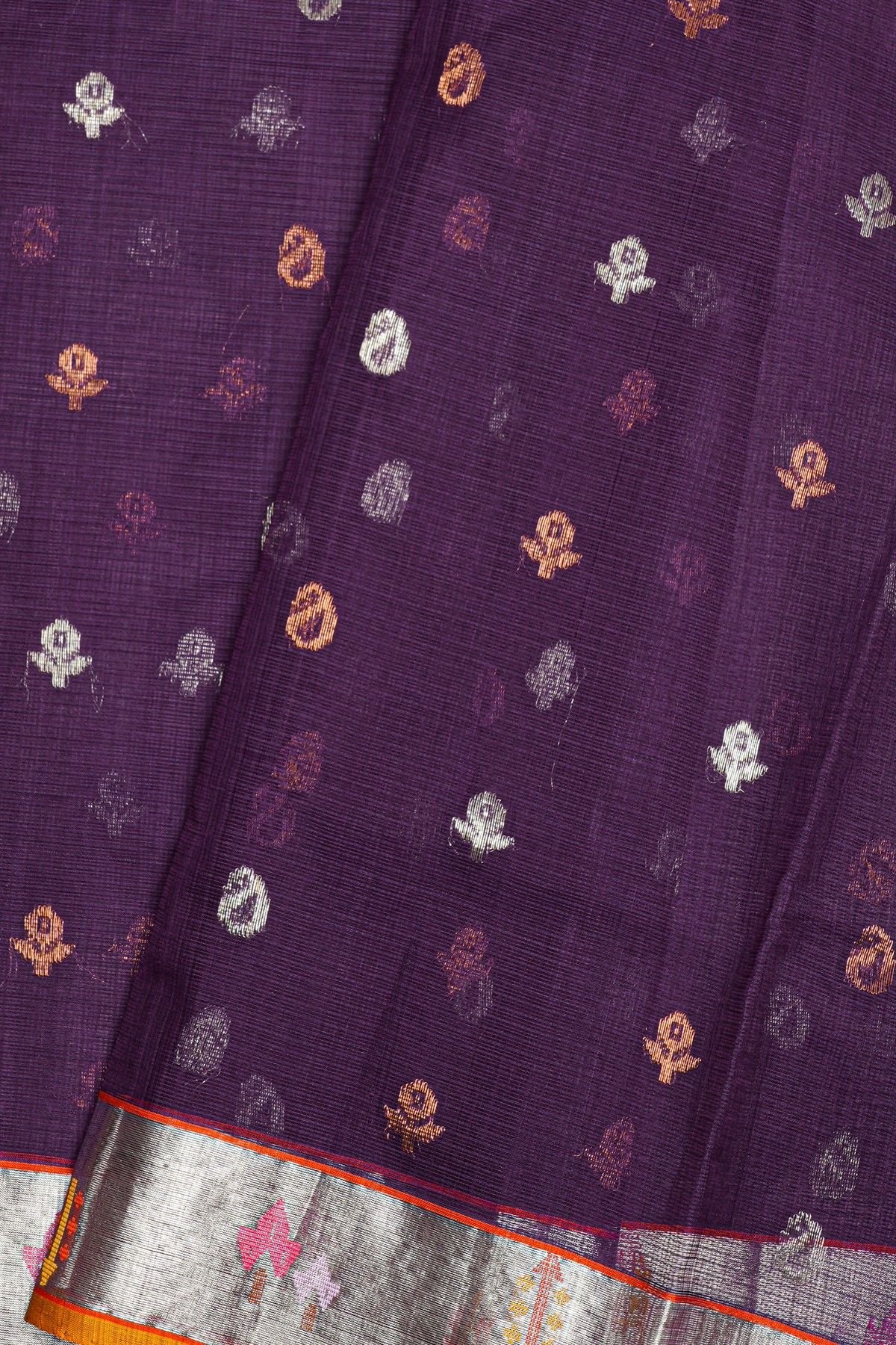 Zari Kota Purple Saree