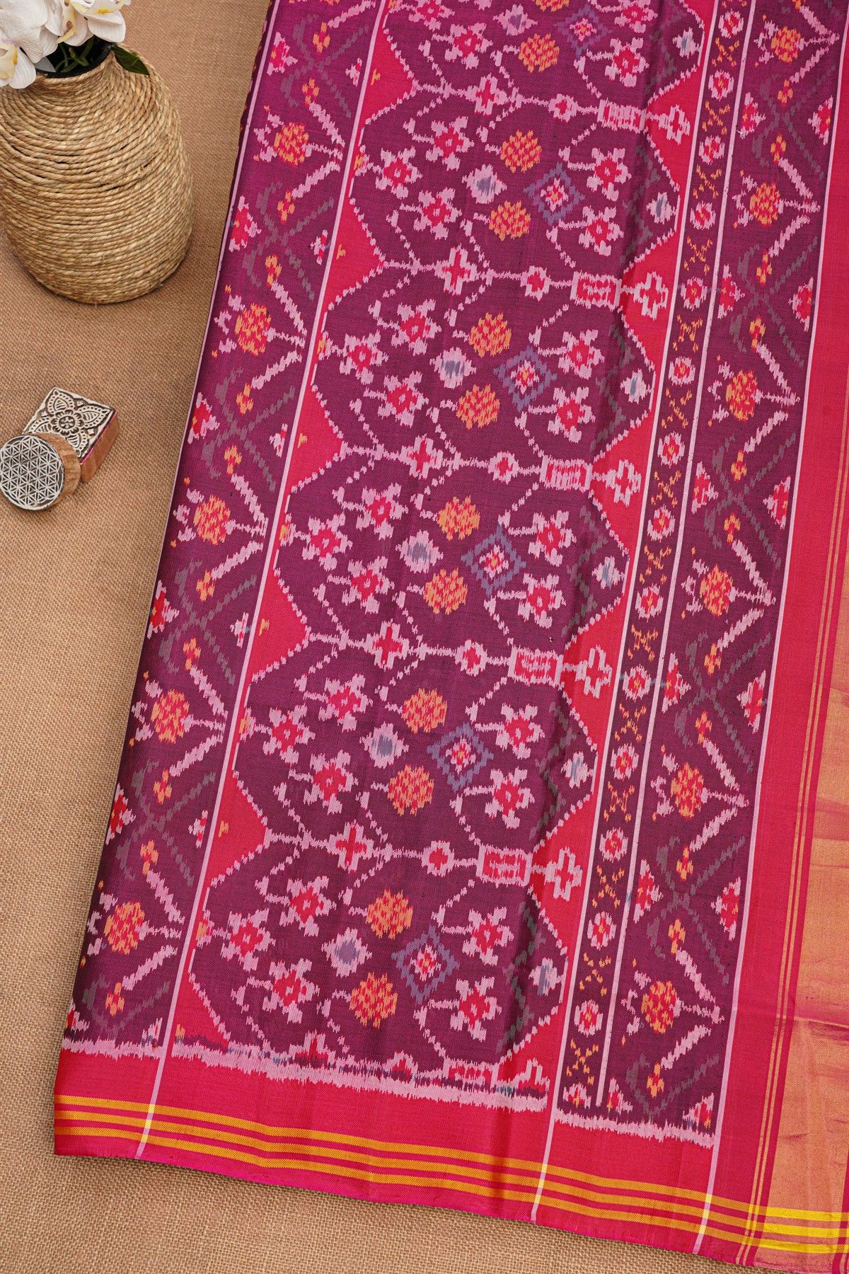 Patola Silk Navy Blue Saree